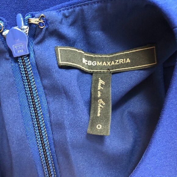 BCBG MaxAzria Rosalyn Cutout High-Low Royal Blue Dress Size 0 - Picture 4 of 6